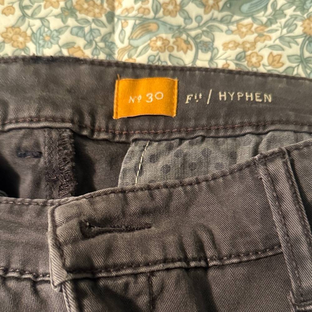 Anthropology - Hyphen Gray Jeans.  Embroidered down side